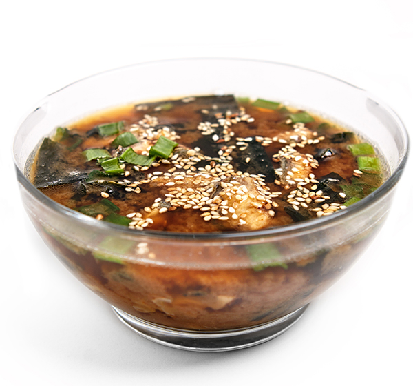 Мисо суп с копченой курицей